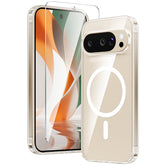 Google Pixel 10 Pro XL/ 9 Pro XL 6,8 Zoll, transparente Handyhülle: Magnetisches Laden, stoßfest, Magsafe-Unterstützung